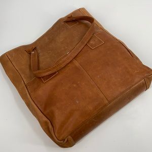 Large leather tote bag